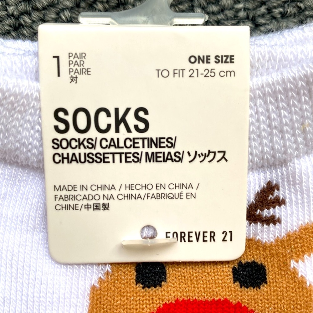 3/$15 Rudolph The Red Nosed Reindeer Christmas Funny Novelty Ankle Socks - NWT - Picture 2 of 3